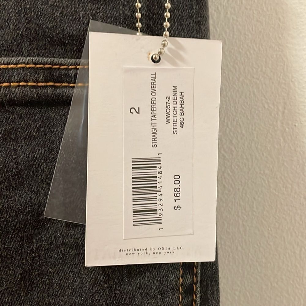 NWT WEWOREWHAT women’s size 2 straight tapered adjustable long overall jeans - Picture 11 of 15